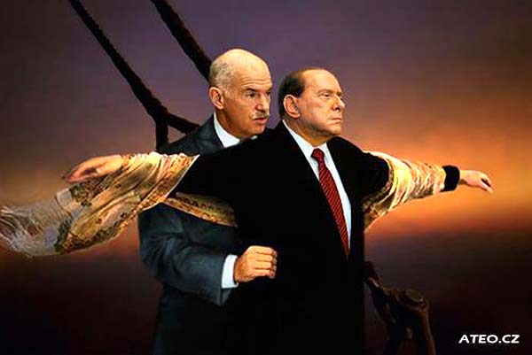 Европа като Титаник, с Папандреу и Берлускони на носа